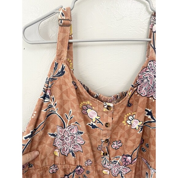 Sonoma Linen Floral Tiered Maxi Midi Dress 3X Flowy Gorgeous Pocket Cottage - Picture 5 of 10